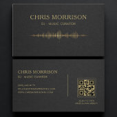 DJ Music Black Gold QR Code Professional Visitekaartje