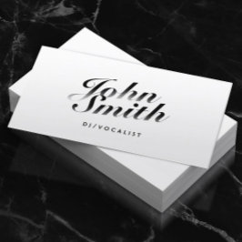 DJ Music Classy Calligraphic Bold Text Simple Visitekaartje