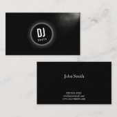 DJ Music Elegant Dark Monogram Visitekaartje (Voorkant / Achterkant)