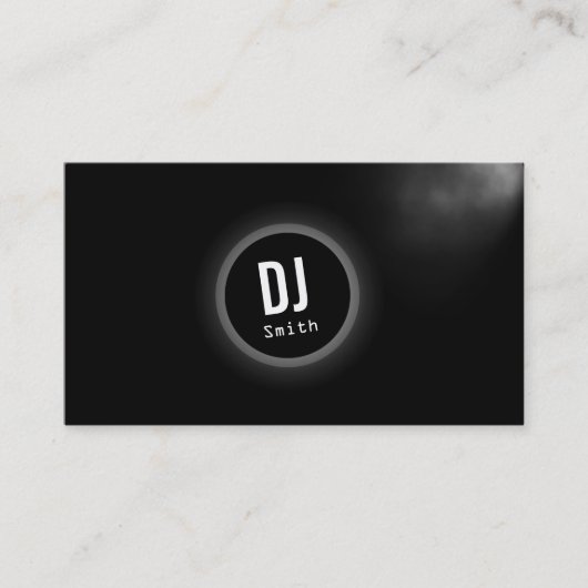 DJ Music Elegant Dark Monogram Visitekaartje (Voorkant)