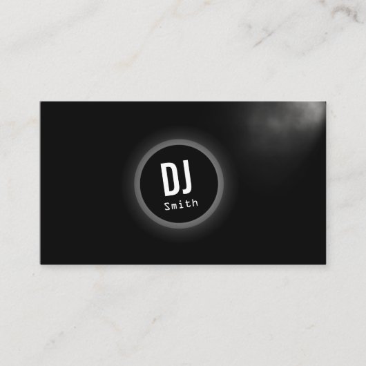 DJ Music Elegant Dark Monogram Visitekaartje (Voorkant)