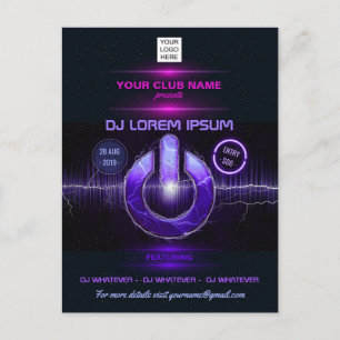 DJ Music en Dance Gig Briefkaart