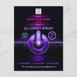 DJ Music en Dance Gig Briefkaart