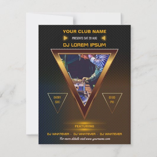 DJ Music en Dance Gig fotouitnodiging Kaart (Voorkant)