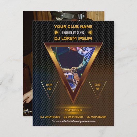 DJ Music en Dance Gig fotouitnodiging Kaart (Voorkant / Achterkant)