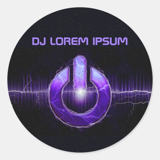 DJ Music en Dance Gig Ronde Sticker (Voorkant)