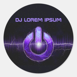 DJ Music en Dance Gig Ronde Sticker