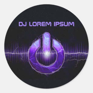 DJ Music en Dance Gig Ronde Sticker
