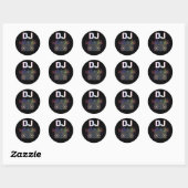Dj Music Lover Music Player Sound Cool Ronde Sticker (Vel)