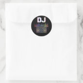 Dj Music Lover Music Player Sound Cool Ronde Sticker (Tas)