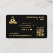 Dj Music Modern Minimal Black and Gold Turntable Visitekaartje (Achterkant)