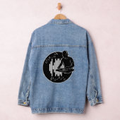 DJ Music Silhouette Black and White Art Denim Jacket (Hangar)