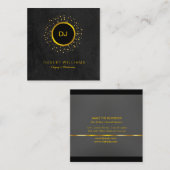DJ Music Teacher Professional Musician Gold Black Vierkante Visitekaartje (Voorkant / Achterkant)