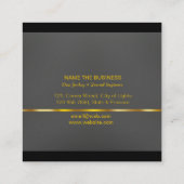 DJ Music Teacher Professional Musician Gold Black Vierkante Visitekaartje (Achterkant)