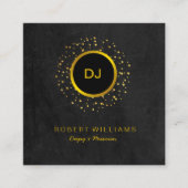 DJ Music Teacher Professional Musician Gold Black Vierkante Visitekaartje (Voorkant)