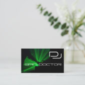 DJ Music Visitekaartjes Black Green (Staand voorkant)