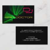 DJ Music Visitekaartjes Pink Green (Voorkant / Achterkant)