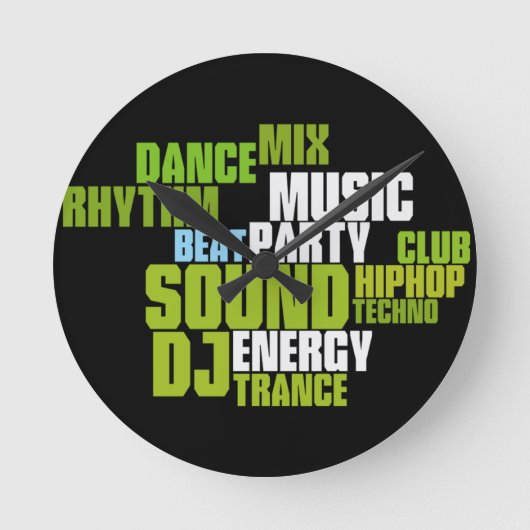 DJ/MUSIC-wandklok Ronde Klok (Voorkant)
