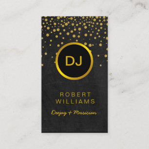 DJ Musician Professional Music Teacher Gold Black Visitekaartje