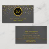 DJ Musician Professional Music Teacher Gold Black Visitekaartje (Voorkant / Achterkant)