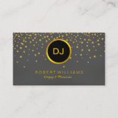 DJ Musician Professional Music Teacher Gold Black Visitekaartje (Voorkant)