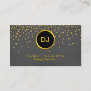 DJ Musician Professional Music Teacher Gold Black Visitekaartje