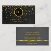 DJ Musician Professional Music Teacher Gold Black Visitekaartje (Voorkant / Achterkant)