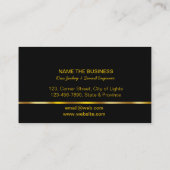 DJ Musician Professional Music Teacher Gold Black Visitekaartje (Achterkant)