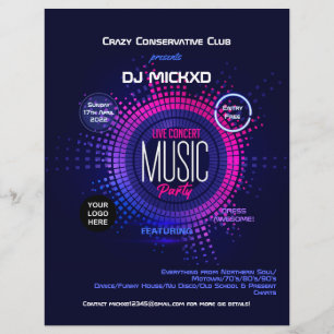 DJ-muziek en dansgig flyer