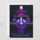DJ-muziek en dansgig logo uitnodiging (Voorkant)