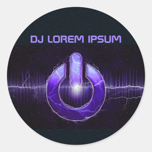 DJ-muziek en dansgig Ronde Sticker (Voorkant)