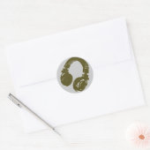 DJ muziek hoofdtelefoon Ronde Sticker (Envelop)