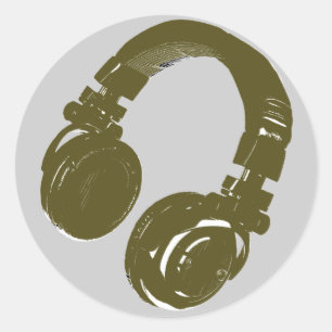 DJ muziek hoofdtelefoon Ronde Sticker
