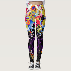 DJ Muziek Kleurrijke Moderne Luidsprekers Muziekaa Leggings