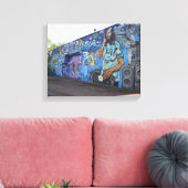 DJ muziek muur Graffiti Street art, urban real Canvas Afdruk (Insitu (Woonkamer))