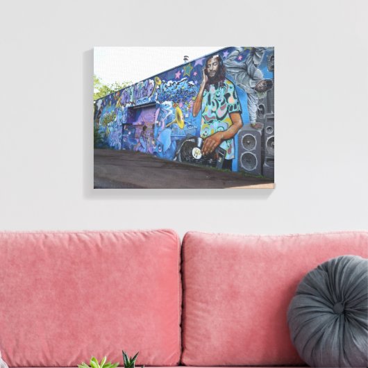DJ muziek muur Graffiti Street art, urban real Canvas Afdruk (Insitu (Woonkamer))