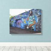 DJ muziek muur Graffiti Street art, urban real Canvas Afdruk (Insitu (Houten vloer))