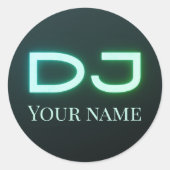 DJ muziek outfit gepersonaliseerde promotie Ronde Sticker (Voorkant)