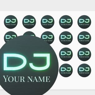 DJ muziek outfit gepersonaliseerde promotie Ronde Sticker