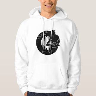 DJ Muziek Silhouet Zwart-Wit Kunst Hoodie
