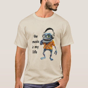 DJ muziekgekke kikker T-shirt