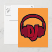 DJ-muziekhoofdtelefoon Briefkaart (Voorkant / Achterkant)