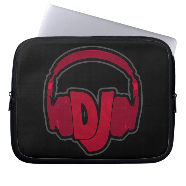 DJ-muziekhoofdtelefoon Laptop Sleeve (Voorkant)