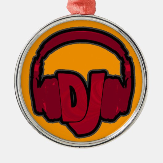 DJ-muziekhoofdtelefoon Metalen Ornament (Voorkant)