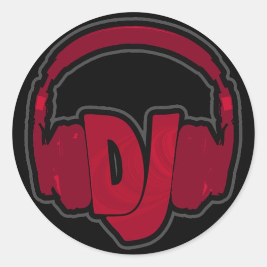 DJ-muziekhoofdtelefoon Ronde Sticker (Voorkant)