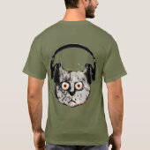 dj - muziekkat met hoofdtelefoon t-shirt (Achterkant)