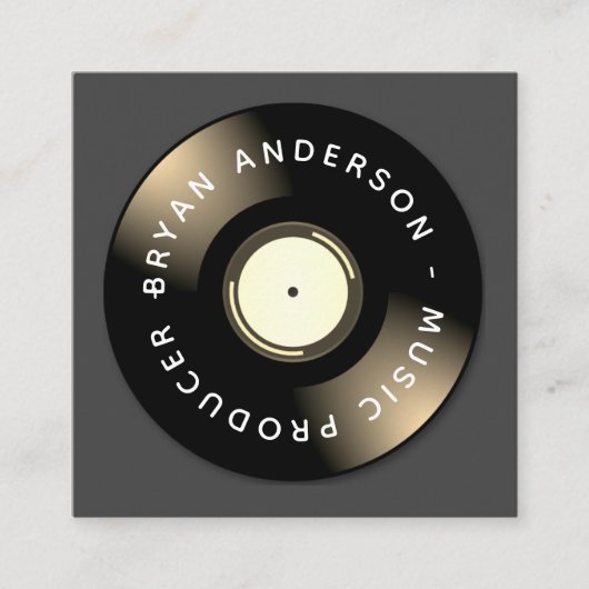 DJ - Muziekproducent Vierkante Visitekaartje (Voorkant)
