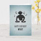 DJ / muzikant - Geluidsmixen, grafisch, Jouw naam Kaart (Gele Bloem)