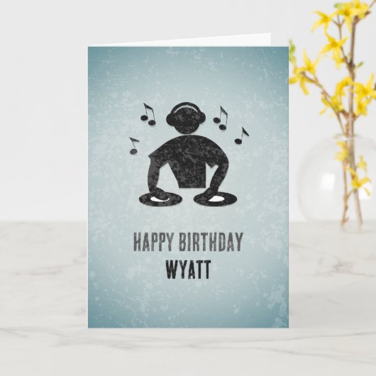 DJ / muzikant - Geluidsmixen, grafisch, Jouw naam Kaart (Gele Bloem)