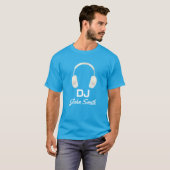 DJ Naam Hoofdtelefoon Cool Music T-shirt (Voorkant volledig)